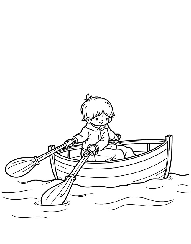 Ocean rowing boat coloring page Ocean rowing boat coloring page